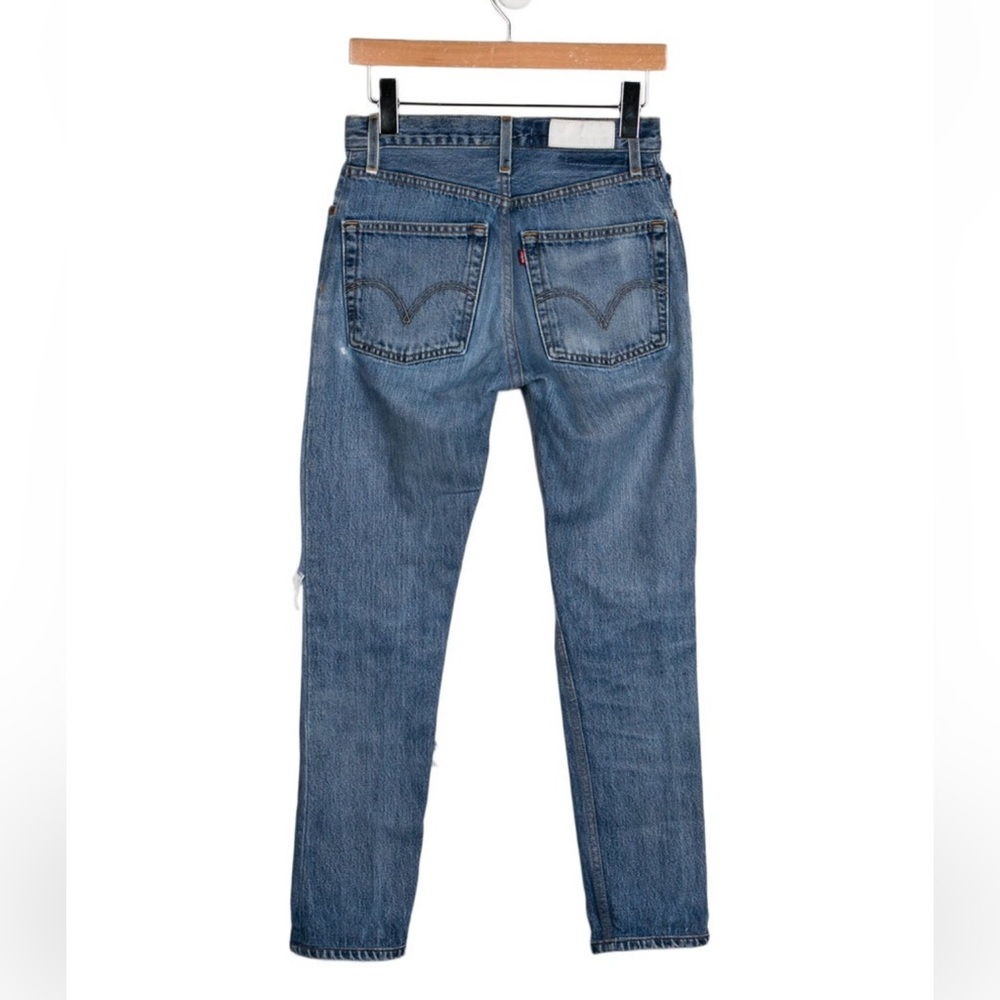 High Rise Distressed Blue Jeans - Picture 4 of 4